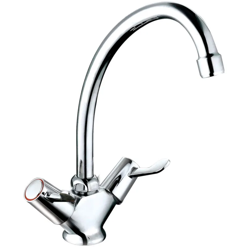 Balterley Contemporary Dual Lever Kitchen Sink Mixer Tap, White