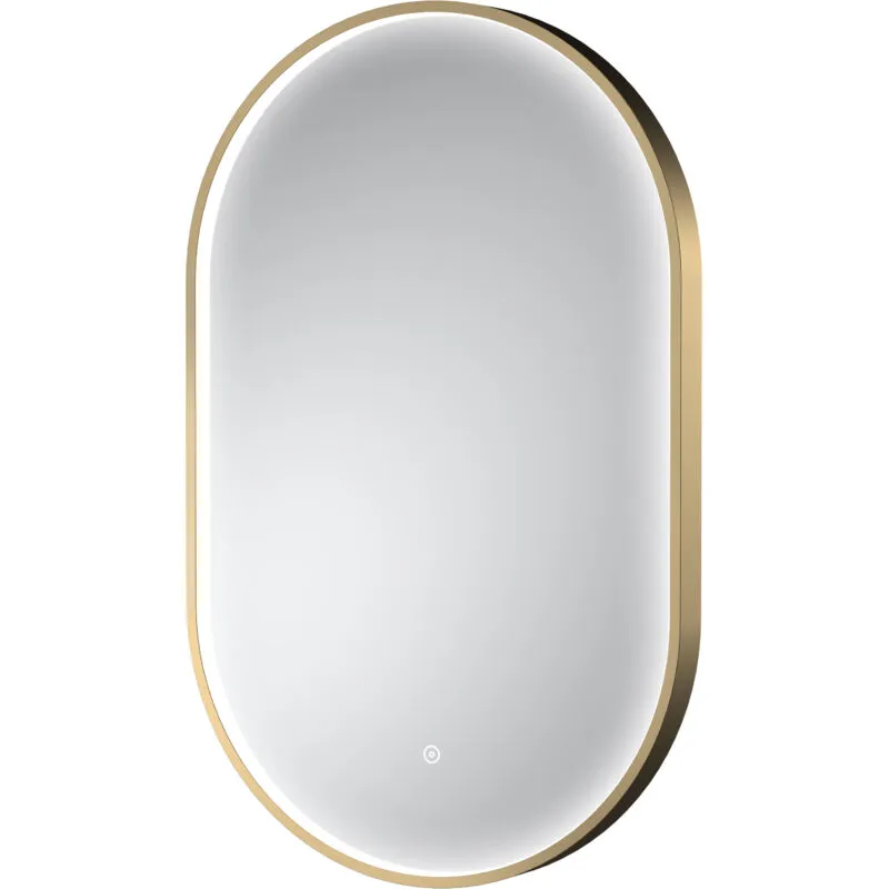 Balterley - Contemporary Oval Inset Framed led Touch Sensor Mirror - 800 x 500mm - Brushed Brass