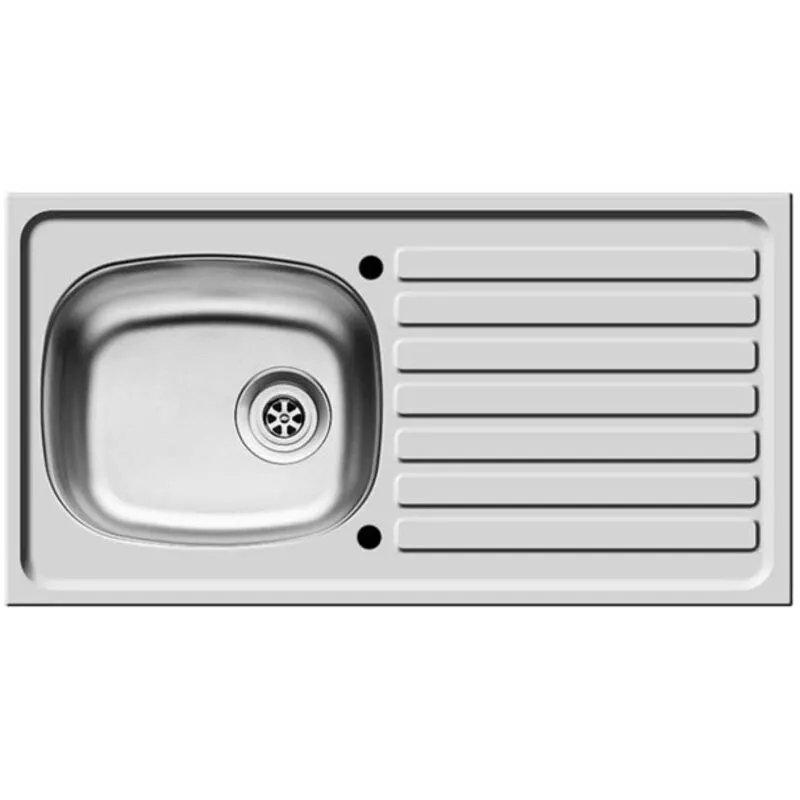 Balterley Contemporary Reversible 1 Bowl Stainless Steel Kitchen Sink, 940mm