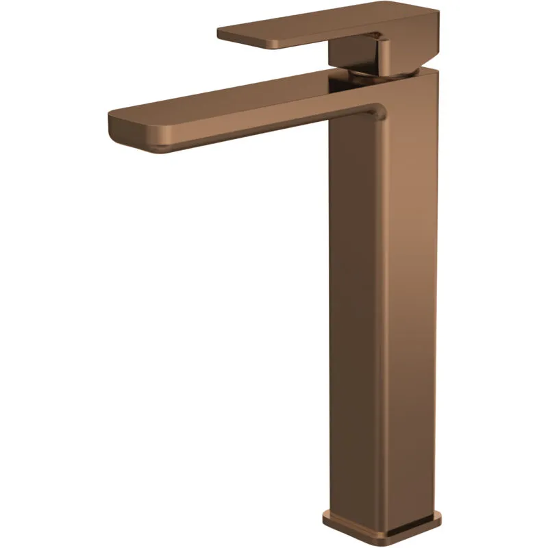 Balterley Square High Rise Mono Basin Mixer Tap - Brushed Bronze in Brown Brown