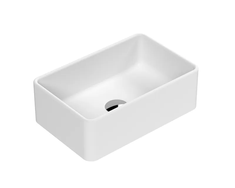 Balterley Countertop Vessel Basin for Modern Bathroom Vanity, White, 365 mm in White White