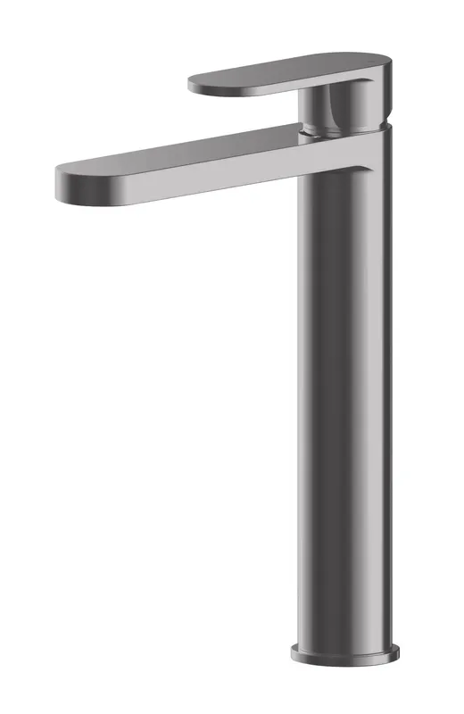 Balterley Current Round High Rise Mono Basin Mixer Tap - Brushed Pewter in Silver Silver