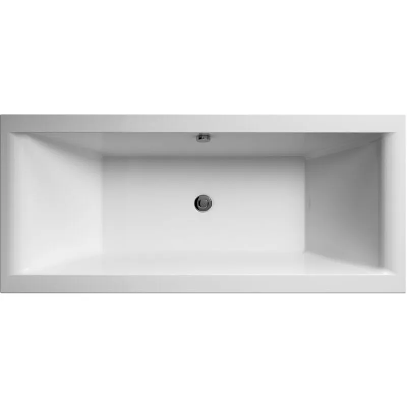 Balterley Modern Double Ended Straight Shower Bath, 1700mm x 700mm - White White