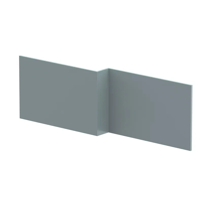 Balterley - 1700mm Edge/Power l Shape Square Front Bath Panel - Matt Coastal Grey