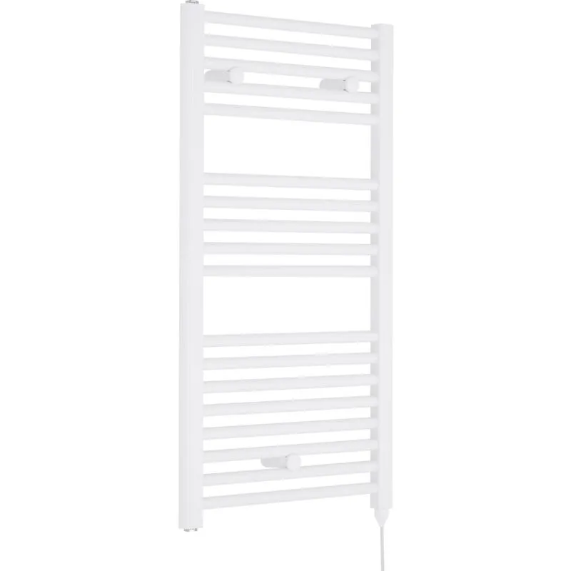 Balterley Electric Vertical Round Towel Rail & 18 Rails, 920x480mm - Gloss White White