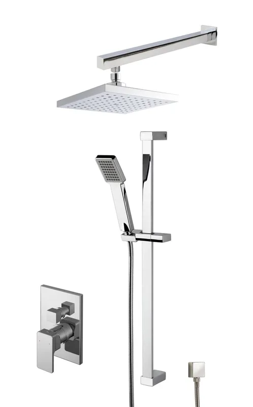 Balterley Empire Concealed Square Manual Valve Shower Set Chrome in Silver Silver