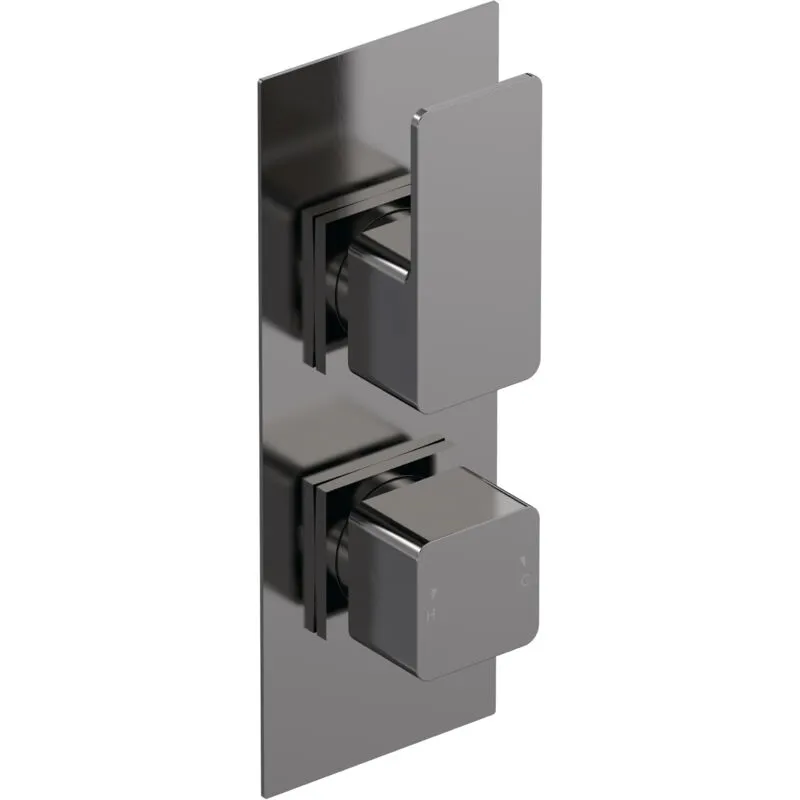 Balterley - Empire Square Concealed Twin Thermostatic Shower Valve (1 Outlet) - Brushed Pewter