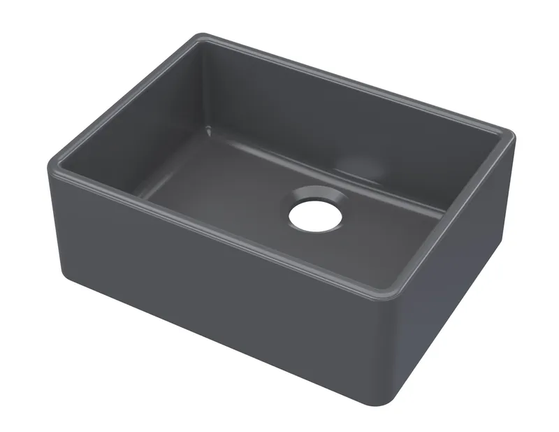 Balterley Fireclay 1 Bowl Butler Sink Waste Not Included Dark Grey 595x450mm Grey