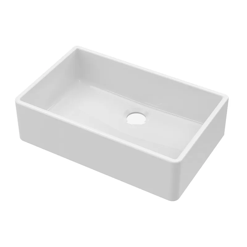 Balterley Fireclay Single Bowl Butler Kitchen Sink No Overflow No Tap Hole 795mm in White White