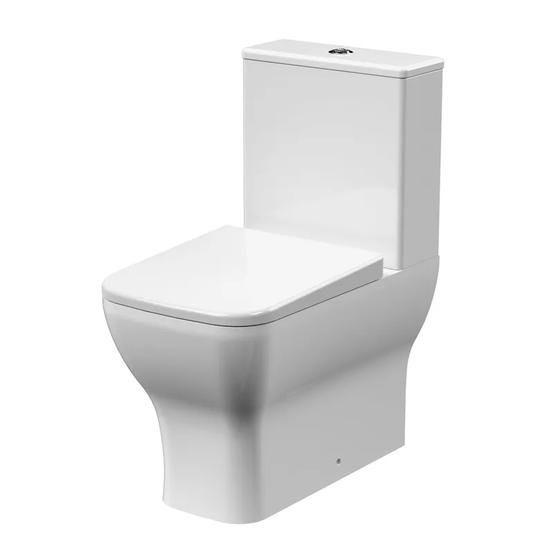 Balterley Rimless Flush to Wall Toilet Pan, Cistern & Soft Close Seat - 795 x 385 x 613mm