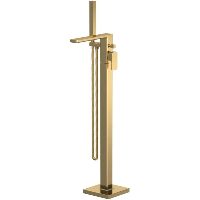 Balterley - Freestanding Square Bath Shower Mixer Tap - Brushed Brass