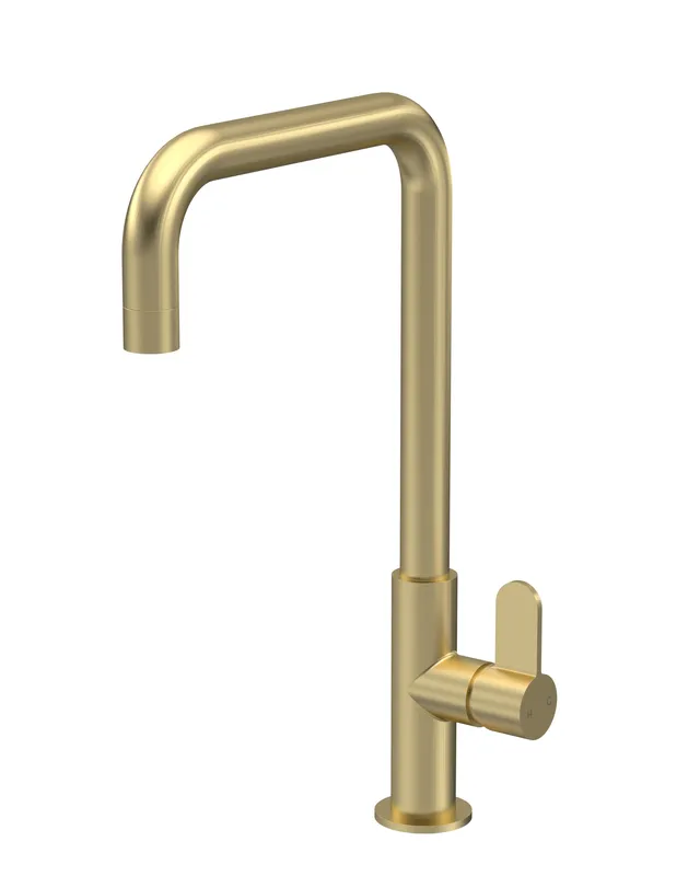 Balterley Kuma Kitchen Mono Mixer Tap Single Lever, Brushed Brass 361mm in Metallics Metallics