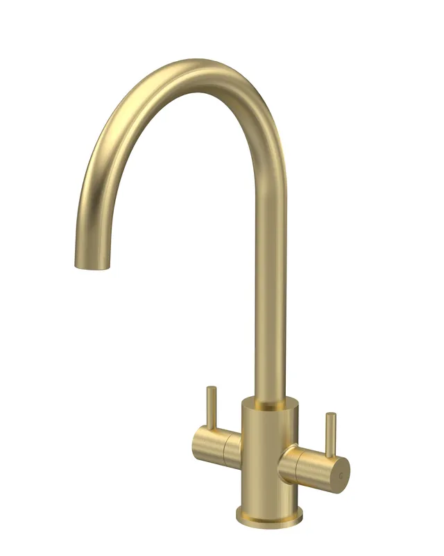 Balterley Lacerta Kitchen Mono Mixer Tap - Dual Lever Brushed Brass in Metallics Metallics