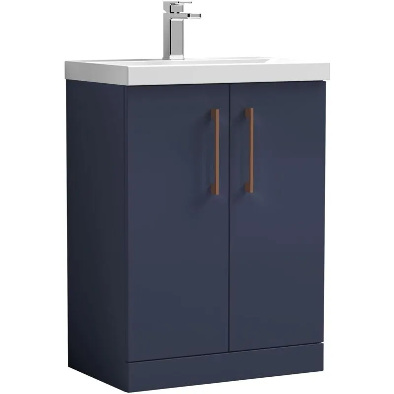 Balterley Level Contemporary Bathroom 2-Door Vanity & Basin, Midnight Blue, 600mm