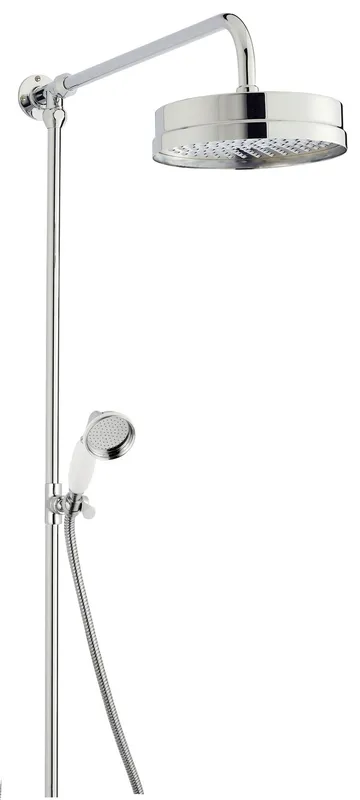 Balterley - Luxury Rigid Riser Shower Kit with Fixed Head & Handset - Chrome/White