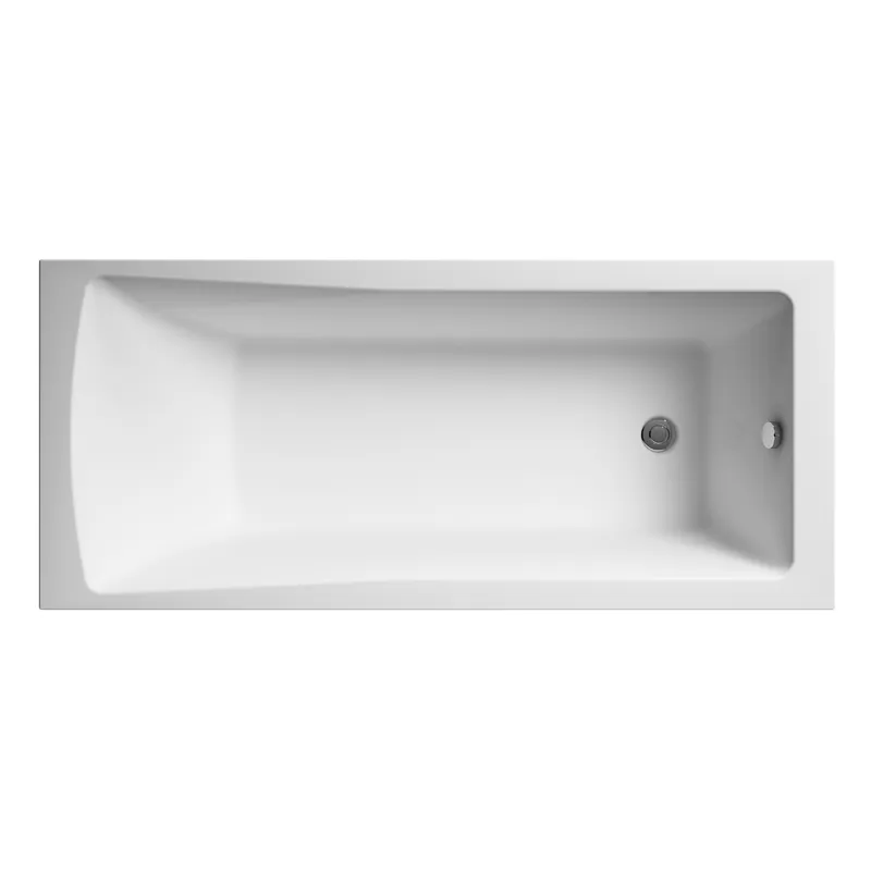 Balterley Modern Single Ended Straight Shower Bath & Leg Set, 1400 x 700mm White White