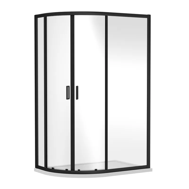 Balterley Offset Quadrant 6mm Safety Glass Shower Enclosure Black 1000x800mm Black