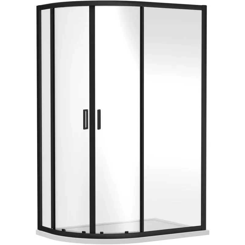 Balterley Offset Quadrant 6mm Safety Glass Shower Enclosure Black 1200x800mm Black