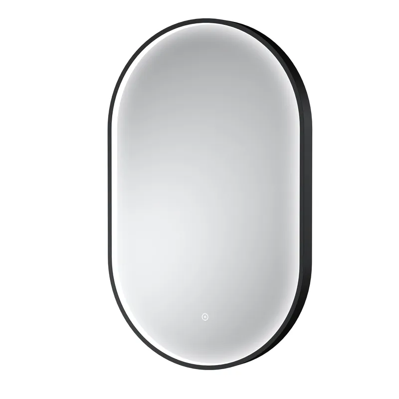 Balterley Oval Inset Framed LED Mirror with Demister Pad, 800x500mm - Black Black