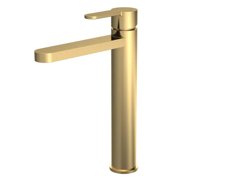 Balterley Pride Round High-Rise Mono Basin Mixer Tap - Brushed Brass in Metallics Metallics