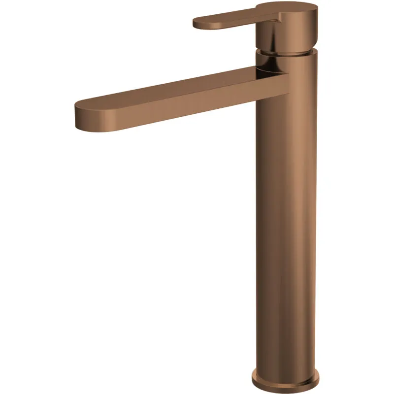 Balterley Pride Round High-Rise Mono Basin Mixer Tap - Brushed Bronze in Brown Brown