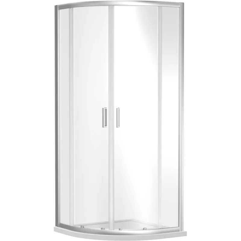 Balterley Quadrant 6mm Toughened Safety Glass Shower Enclosure Chrome 800mm in Silver Silver