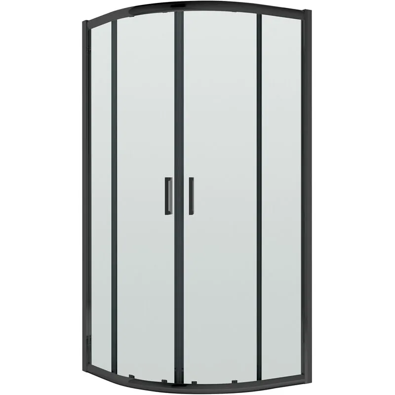 Balterley Quadrant Toughened Safety Glass Shower Enclosure Black 6mm 900mm Black