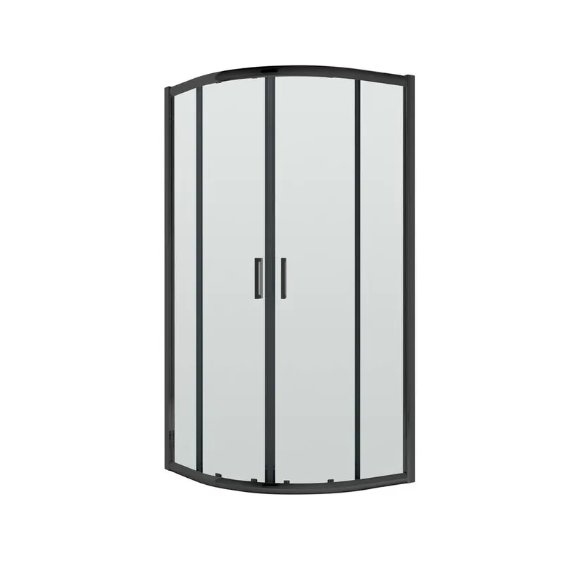 Balterley Quadrant 6mm Toughened Safety Glass Shower Enclosure Black 800mm Black