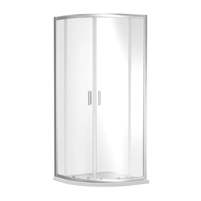 Balterley Quadrant 6mm Toughened Safety Glass Shower Enclosure Chrome 900mm in Silver Silver