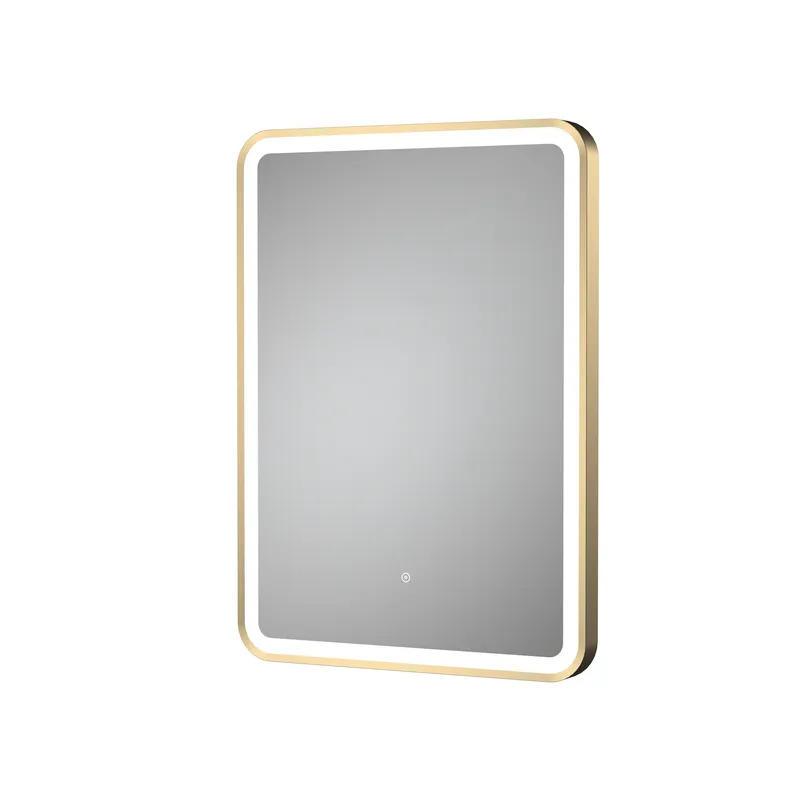 Balterley Rectangular Framed LED Mirror & Demister, 700x500mm - Brushed Brass in Metallics Metallics