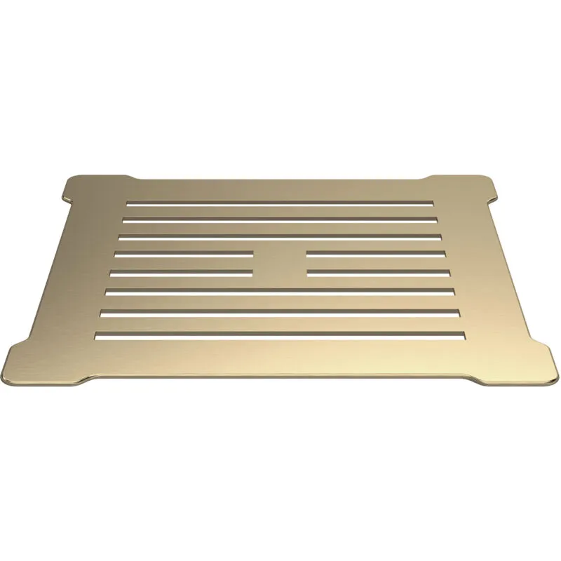 Balterley Resin Slimline Shower Tray Grill Waste - Black with Brushed Brass Top