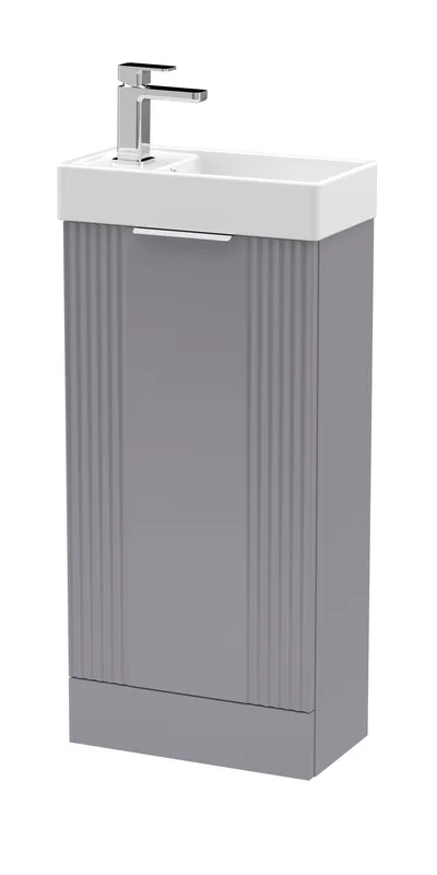 Balterley Retro Floor Standing Bathroom Vanity Basin Unit - 400mm - Satin Grey Grey