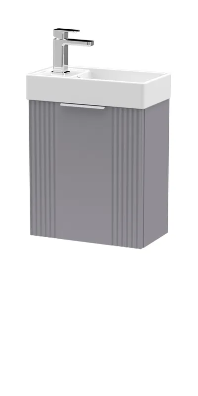 Balterley Retro Wall Hung Bathroom Vanity Basin Unit - 400mm - Satin Grey Grey