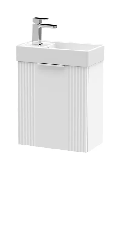 Balterley Retro Wall Hung Bathroom Vanity Basin Unit - 400mm - Satin White White