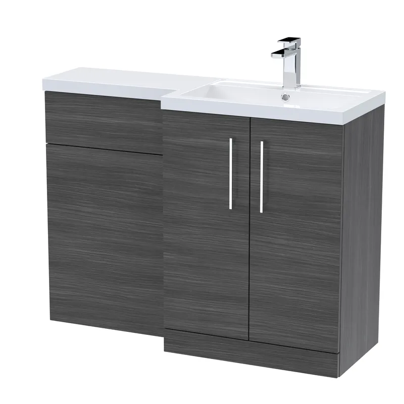 Balterley Right Hand Floor Standing Bathroom Vanity Basin & WC Unit in Grey Grey