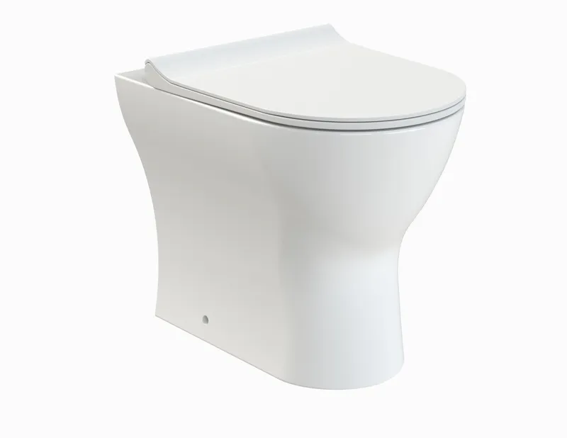 Balterley Rimless Back to Wall Toilet Pan & Soft Close Sandwich Seat in White White