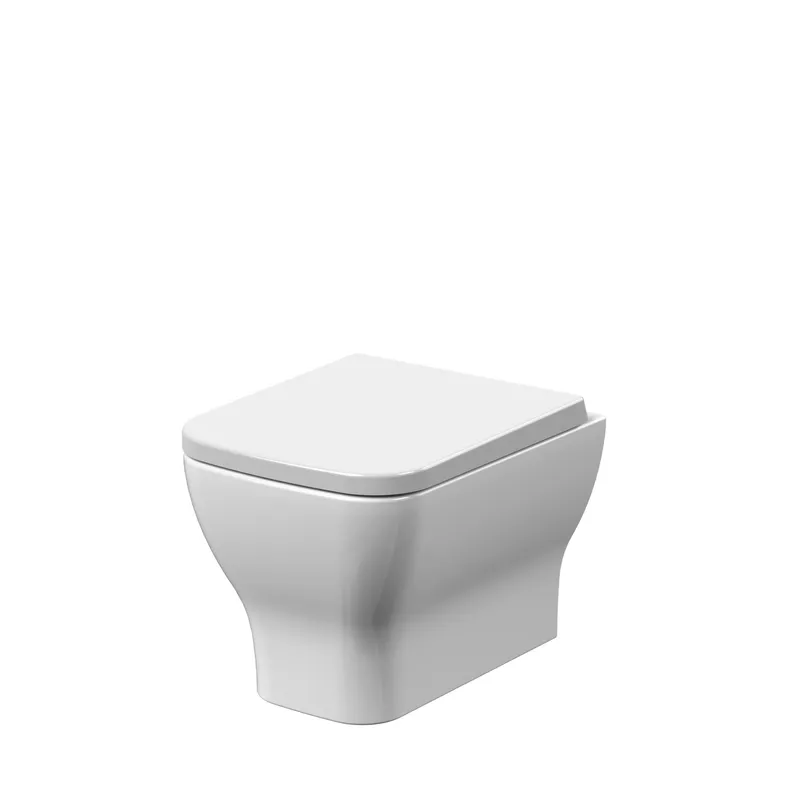 Balterley Rimless Wall Hung Toilet Pan & Soft Close Seat - 364mm x 363mm x 486mm in White White