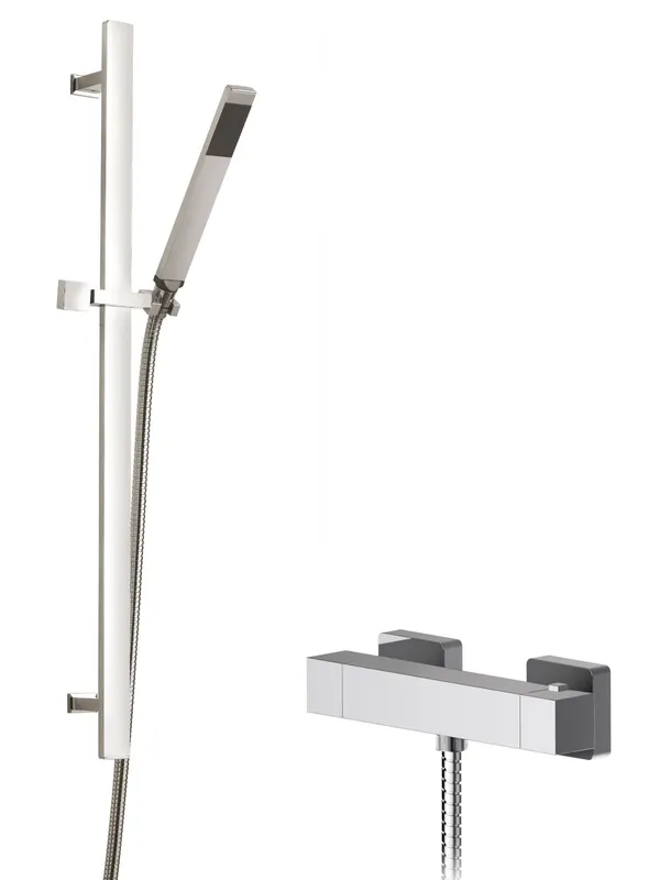 Balterley - Ripple Square Bar Valve & Sheer Slide Rail Shower Kit - Chrome
