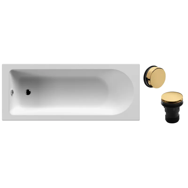 Balterley - Round Single Ended Bath and Brushed Brass Waste - 1700 x 700mm