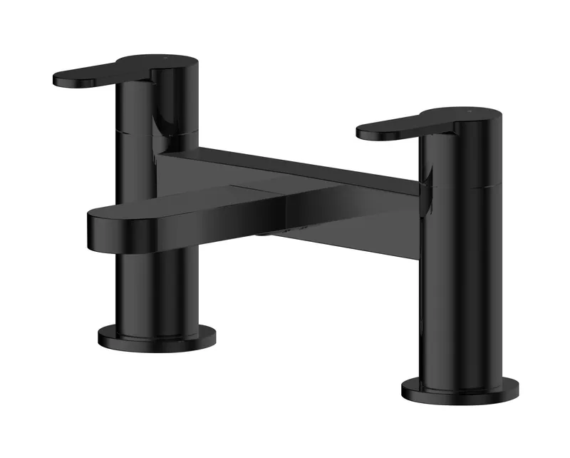 Balterley Round Deck Mounted Bath Filler Tap - Matt Black Black