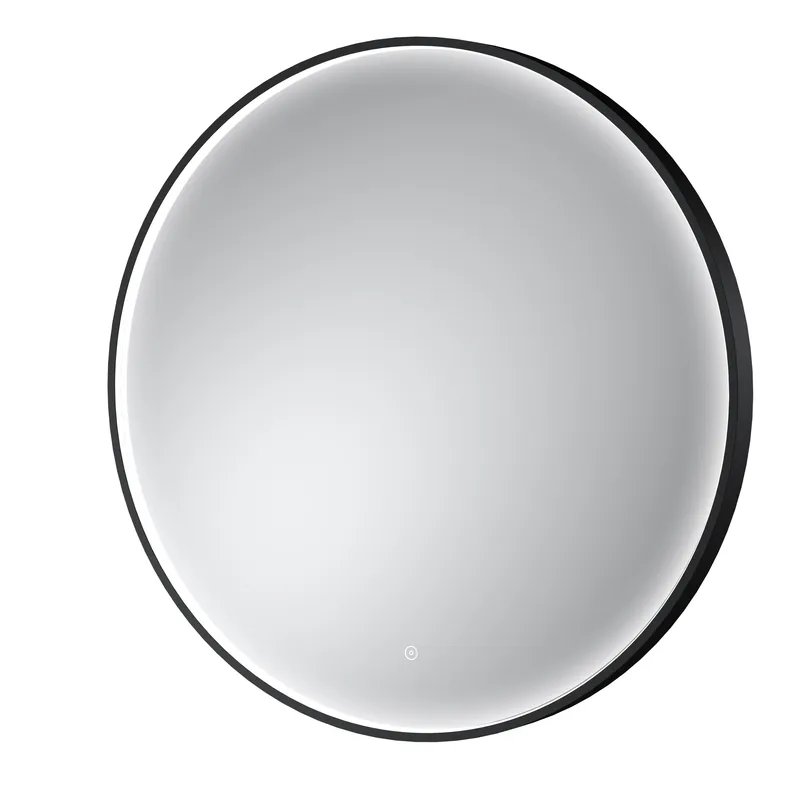 Balterley Round Inset Framed LED Mirror with Demister Pad, 800mm - Black Black