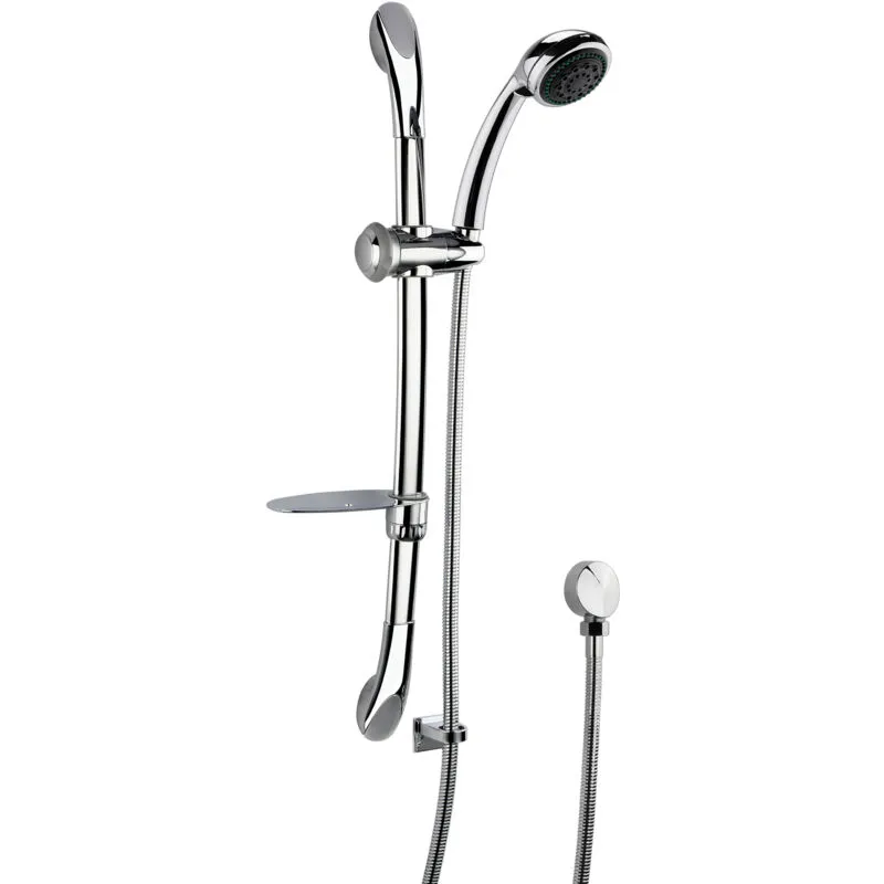 Balterley - Round Luxury Slide Rail Shower Kit with Single Function Head & Outlet Elbow - Chrome