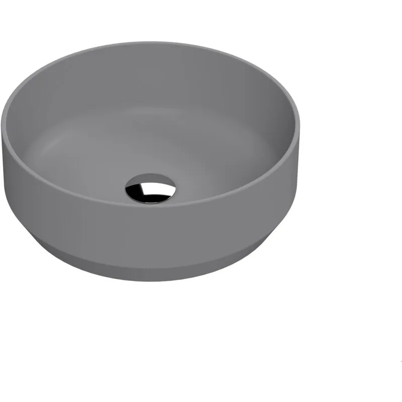 Balterley - Round Matt Ceramic Countertop Vessel Without Overflow - 350mm - Matt Grey
