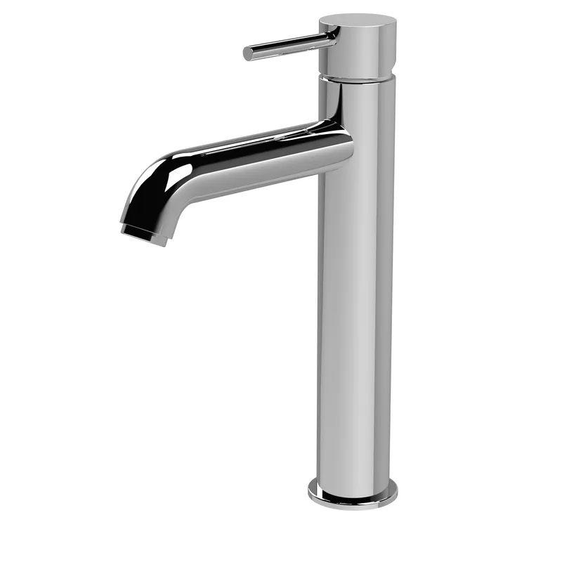 Balterley Round Minimalist Tall Mono Basin Mixer Tap Chrome in Silver Silver