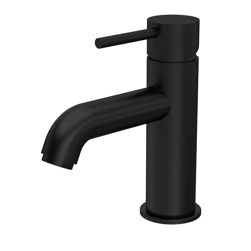 Balterley Round Mono Basin Mixer Tap Push Button Waste Matt Black Black