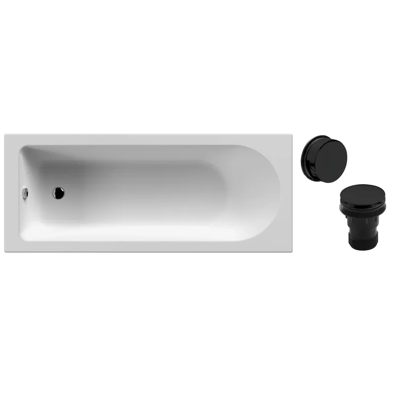 Balterley - Round Single Ended Bath and Black Waste - 1700 x 700mm