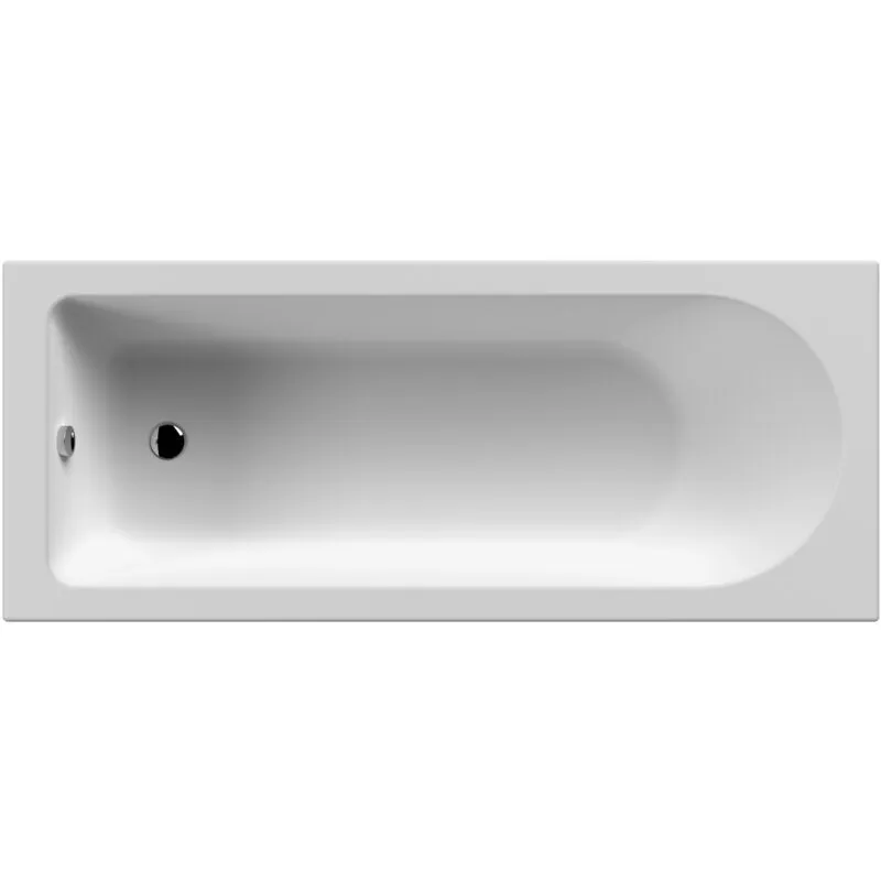 Balterley Round Single Ended Straight Shower Bath with Leg Set - 1700mm x 750mm