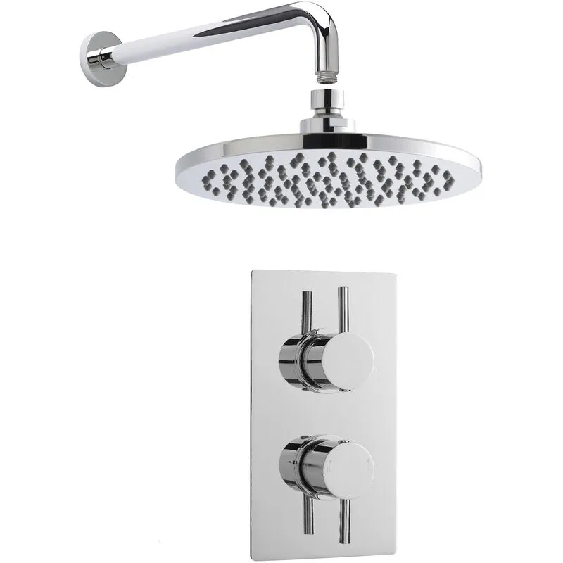 Balterley - Shower Bundle Concealed Round Twin Valve, Arm & Head Kit - Chrome