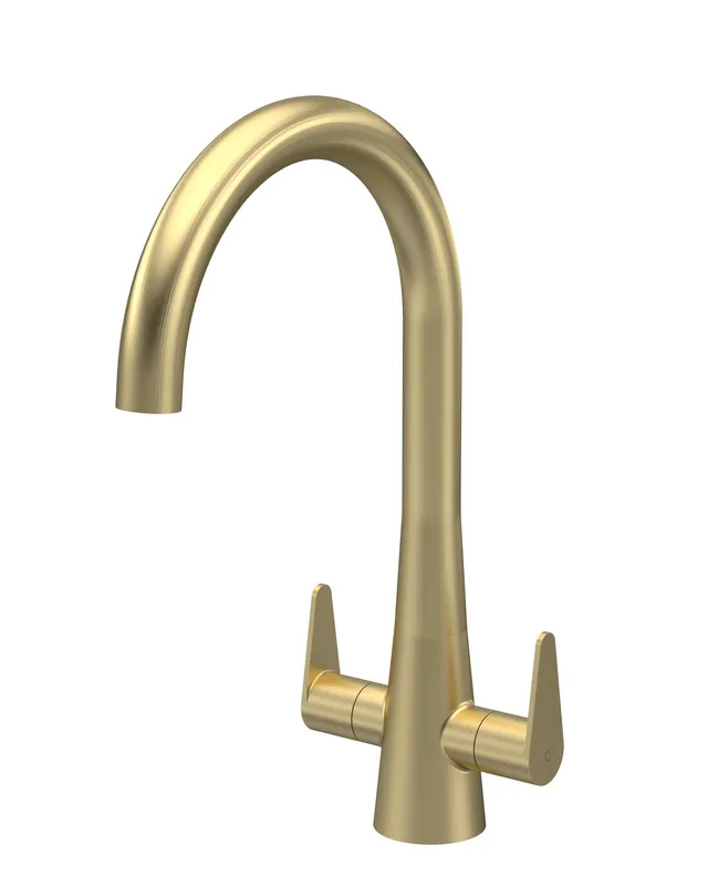 Balterley Situla Kitchen Mono Mixer Tap Dual Lever Brushed Brass 398mm in Metallics Metallics