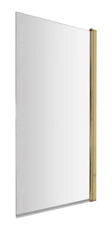 Balterley - Square 6mm Toughened Safety Glass Hinged Bath Screen - Brushed Brass